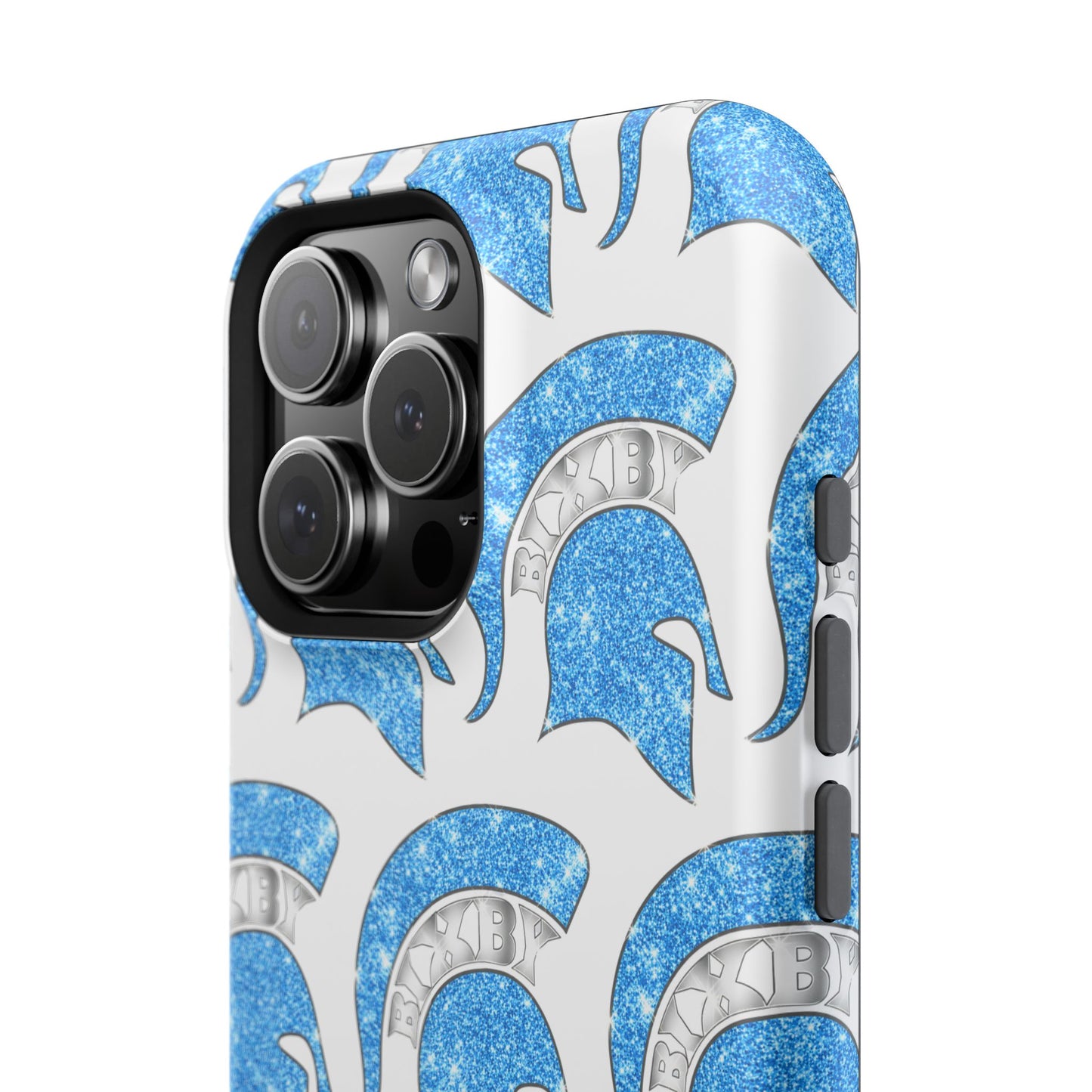 Bixby Spartan Blue Bling Logo Impact Resistant iPhone Case
