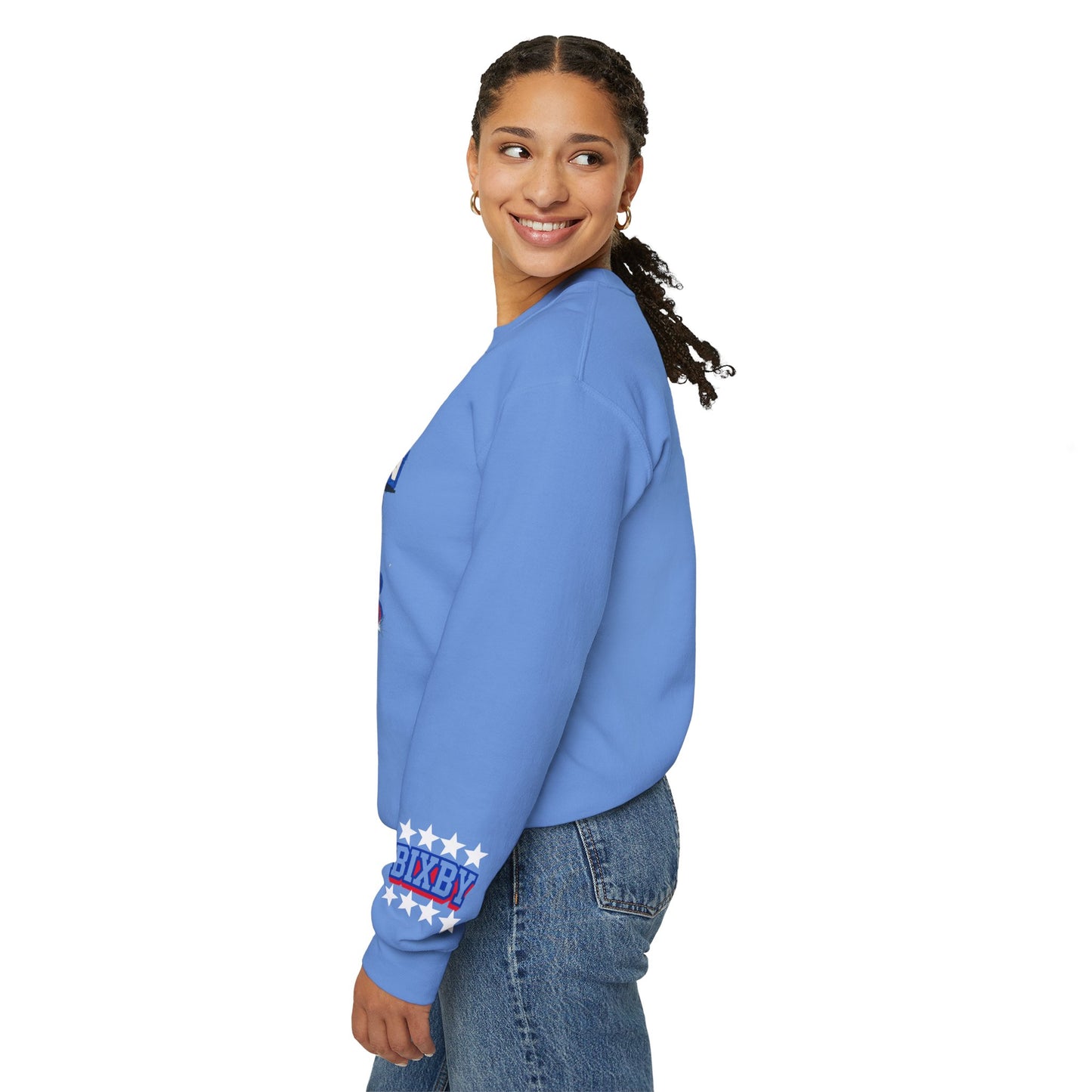 Bixby Spartans Cheer Vibes With Sleeve Print Gildan Sweatshirt