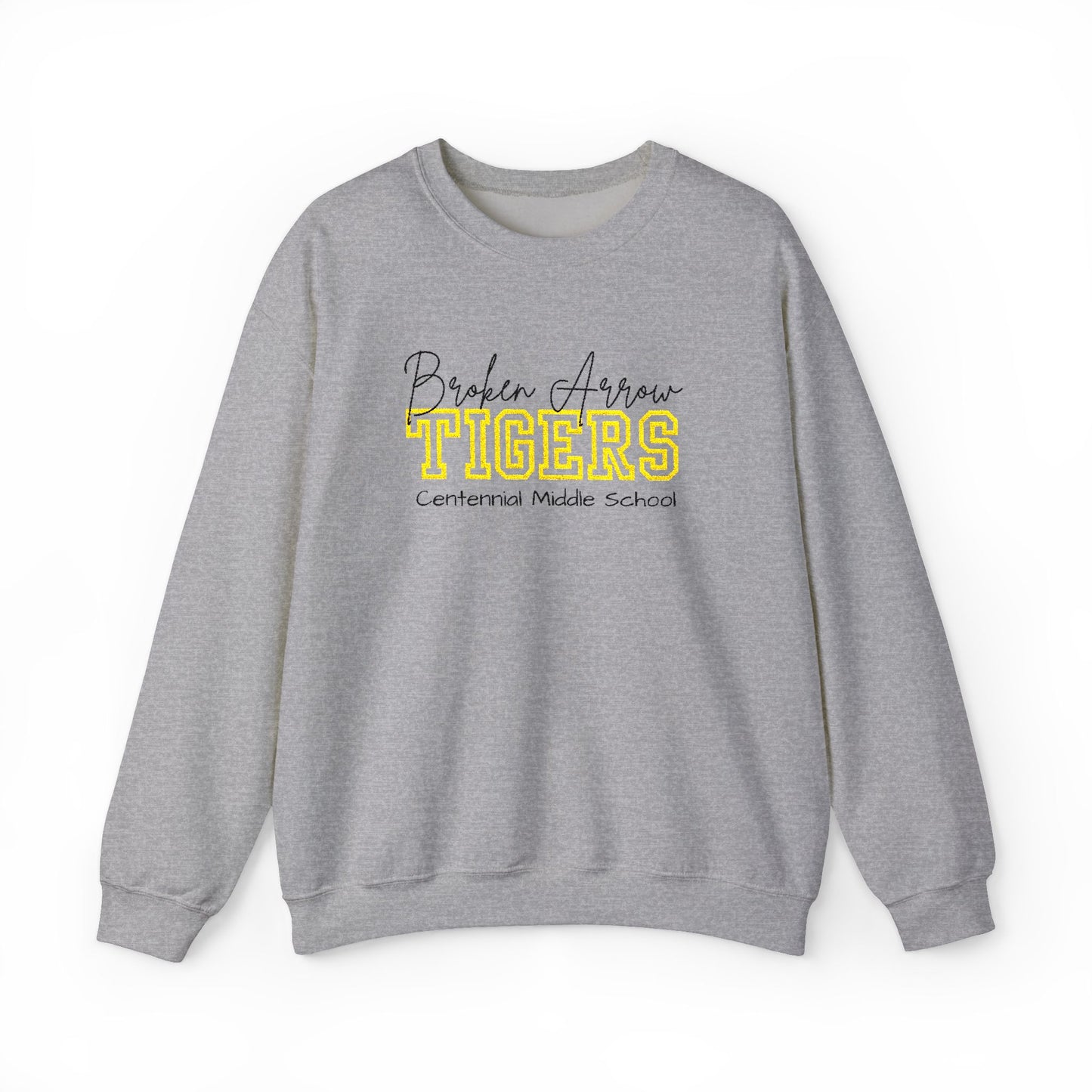 Personalized Embroidered Broken Arrow Tigers Crewneck Sweatshirt