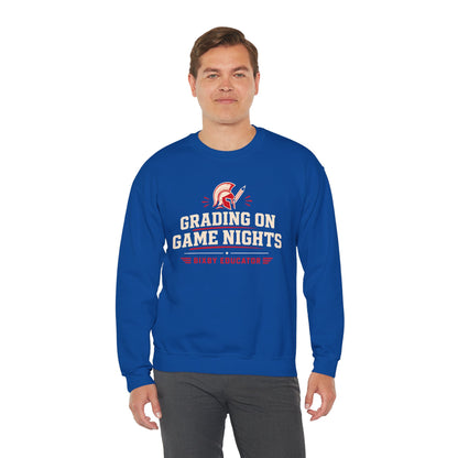 Bixby Spartans Grading On Game Nights - Funny Teacher Game Night Gift Sweatshirt
