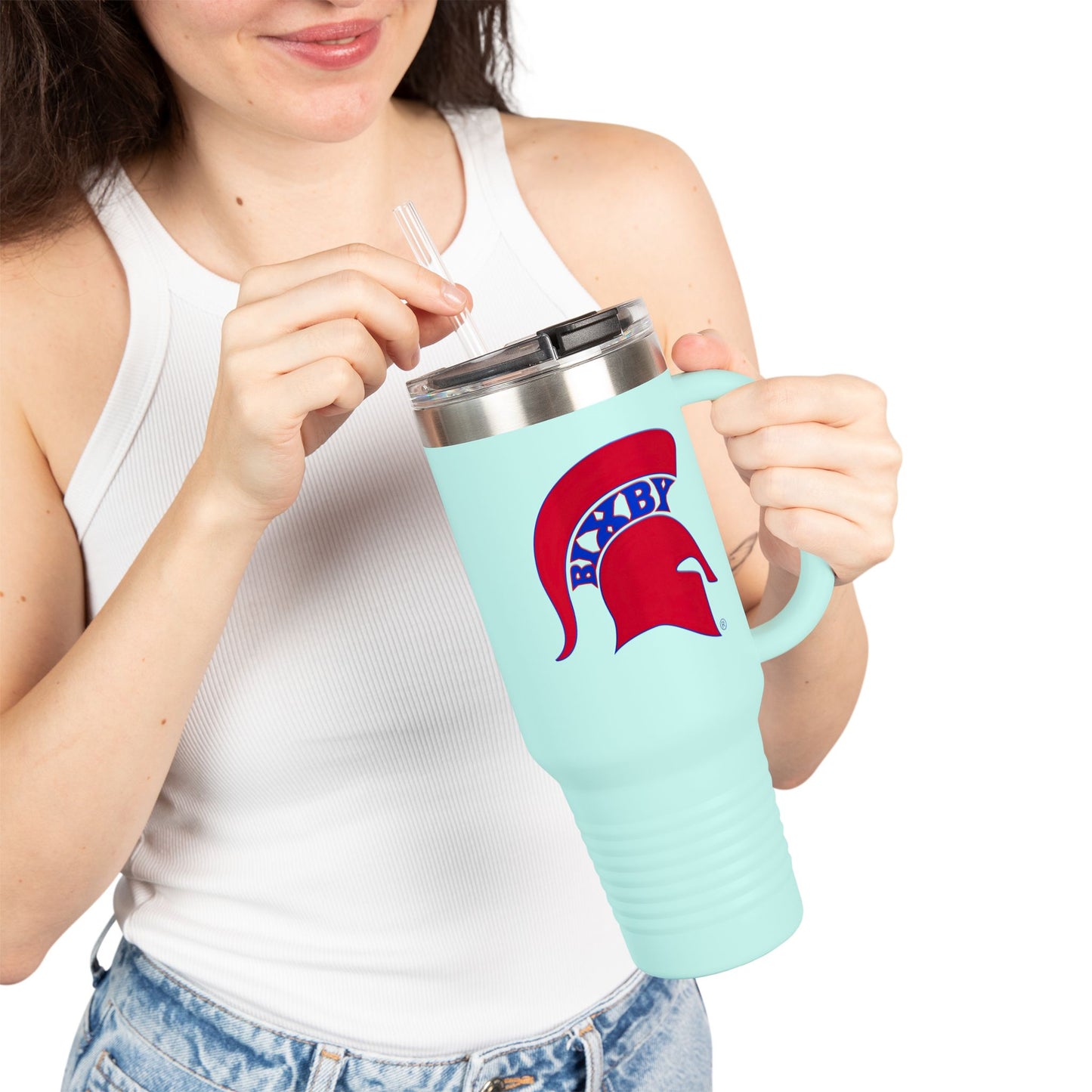 Spartan Red Logo 40 Ounce Insulated Travel Mug