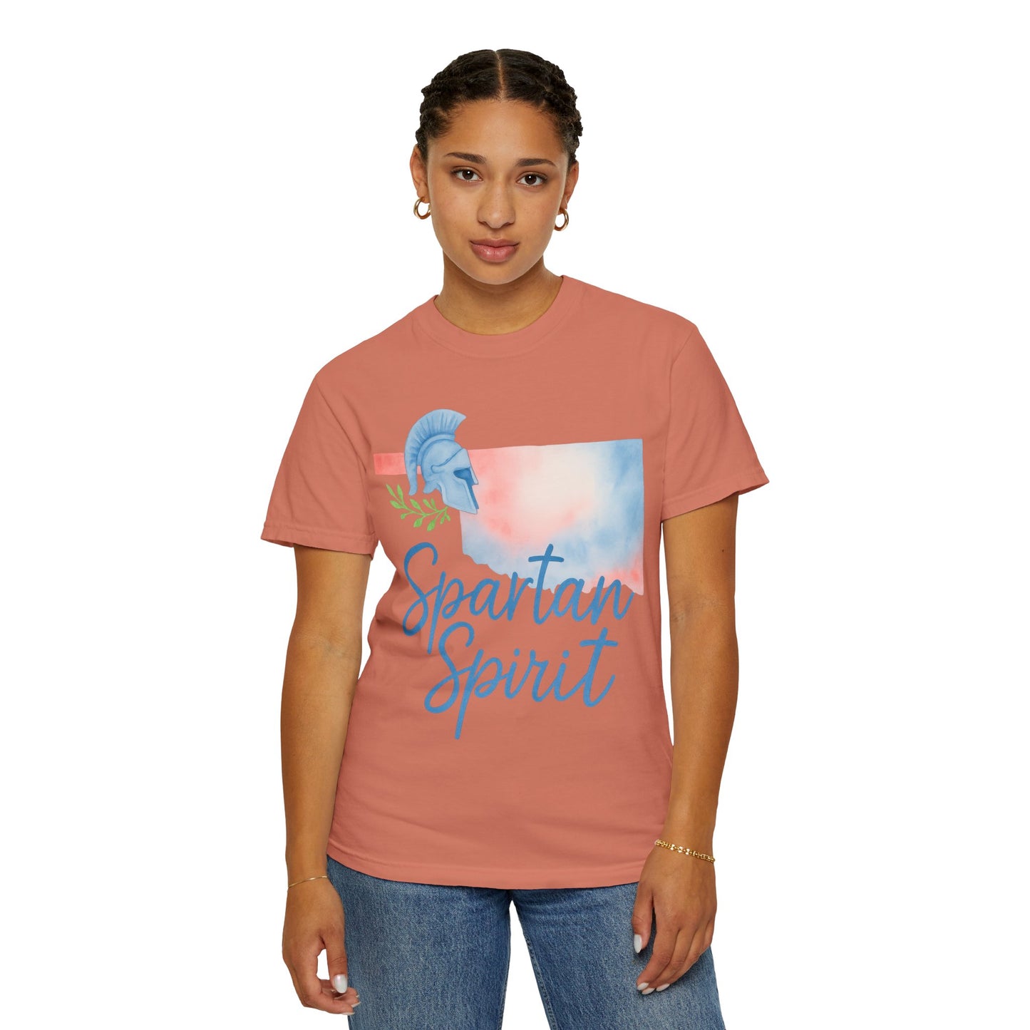 Spartan Spirit Bixby OK Watercolor Comfort Colors Tee