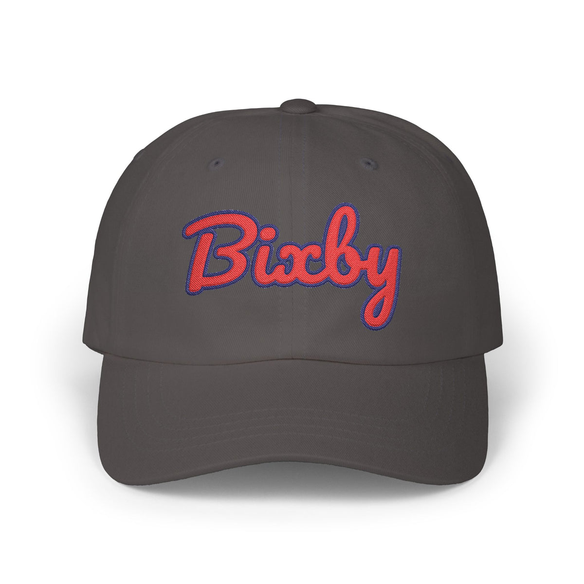 Bixby Spartans Embroidered Dad Hat, Red Script Bixby
