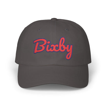 Bixby Spartans Embroidered Dad Hat, Red Script Bixby