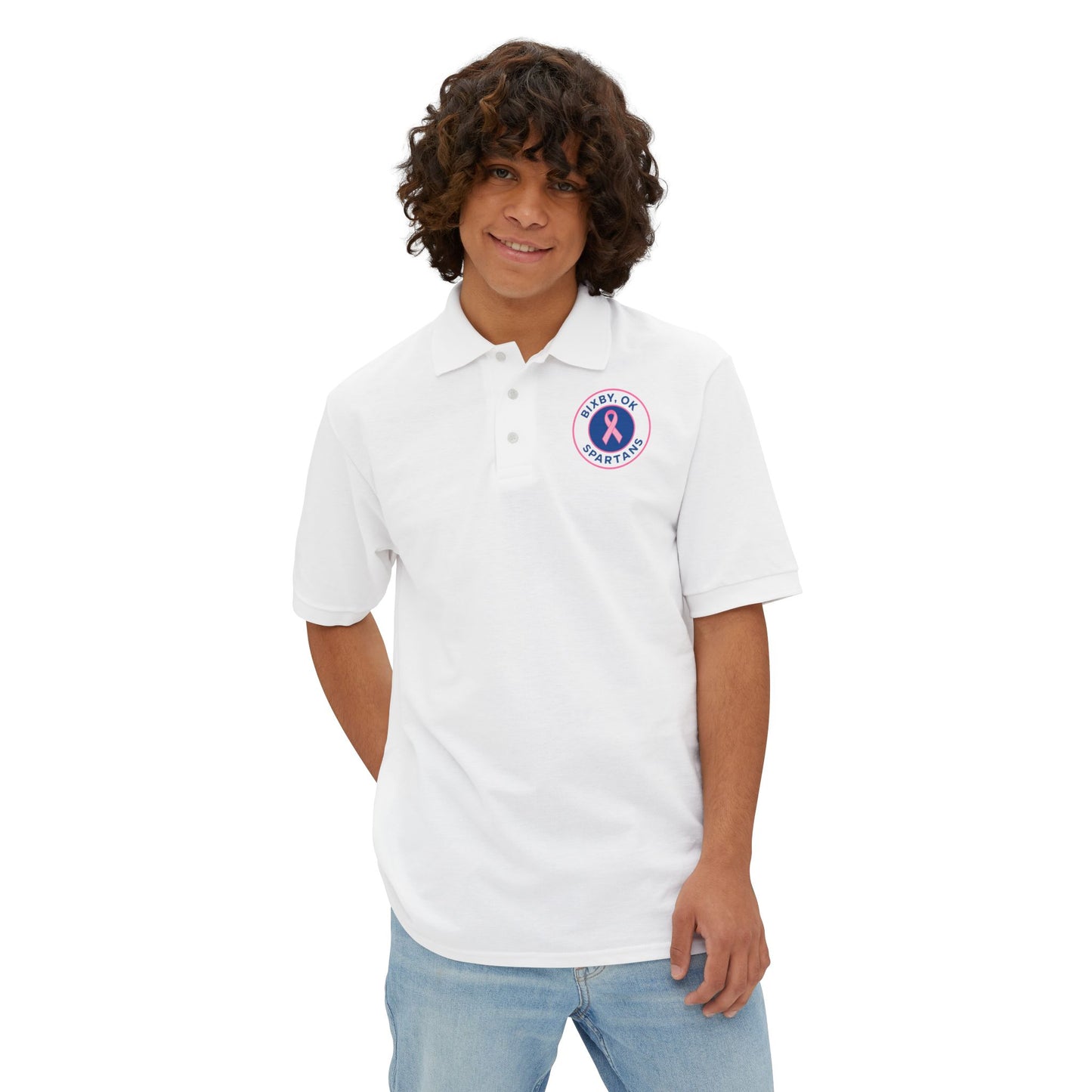 Spartan Men's Breast Cancer Awareness Polo