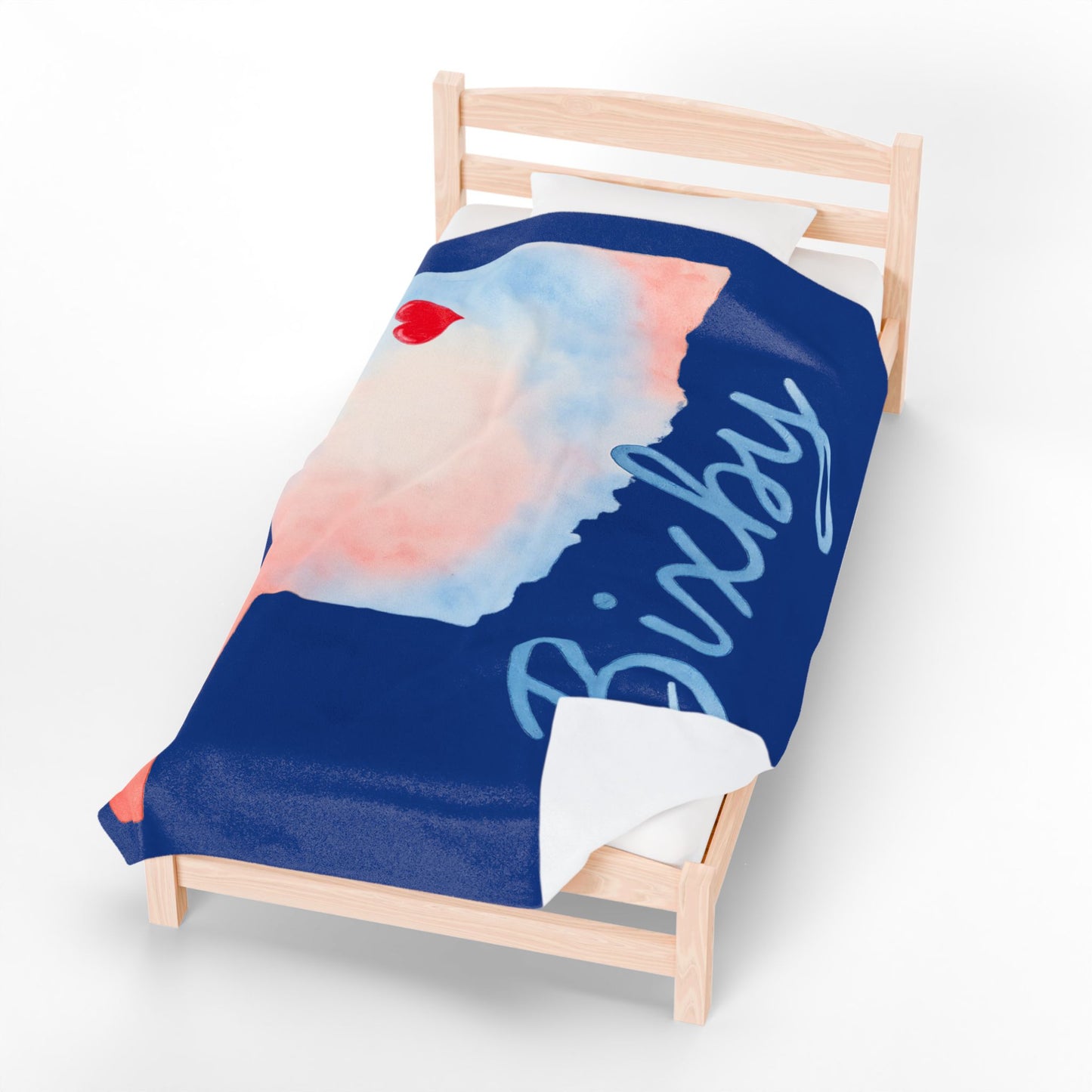Bixby OK Watercolor Velveteen Plush Blanket