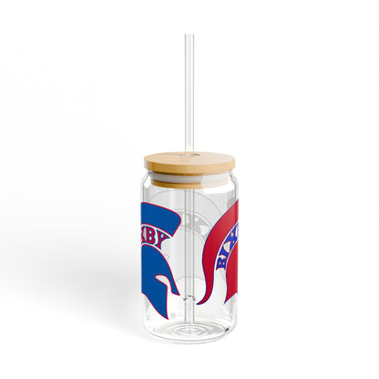 Bixby Spartans Red White And Blue Sipper Glass 16oz Tee