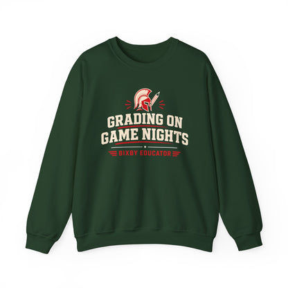 Bixby Spartans Grading On Game Nights - Funny Teacher Game Night Gift Sweatshirt