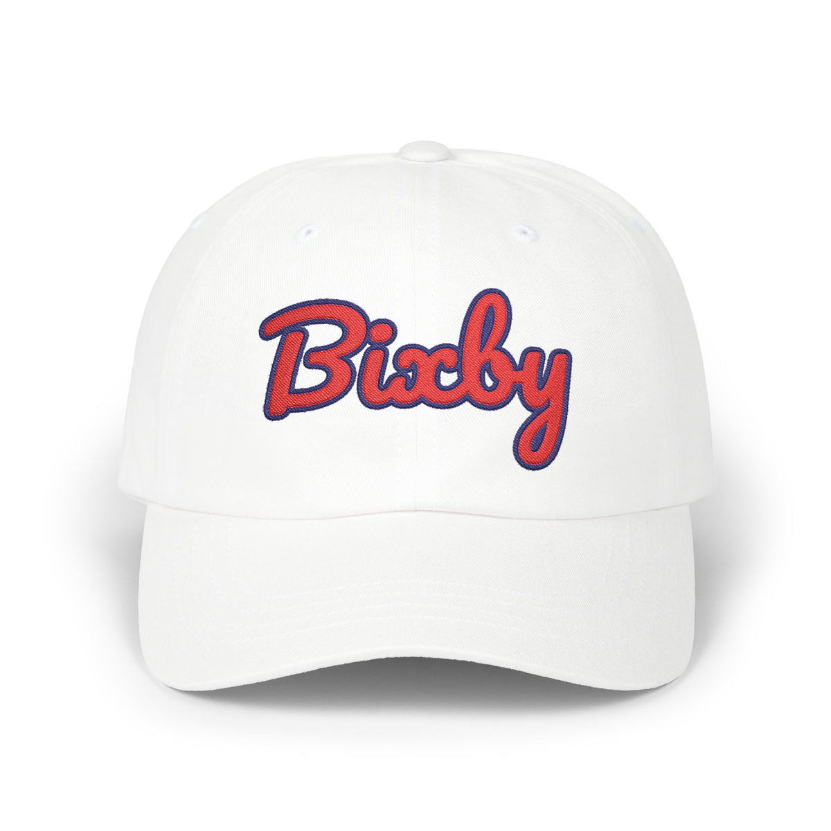 Bixby Spartans Embroidered Dad Hat, Red Script Bixby
