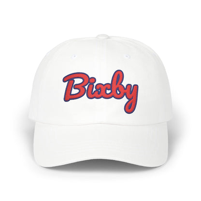 Bixby Spartans Embroidered Dad Hat, Red Script Bixby