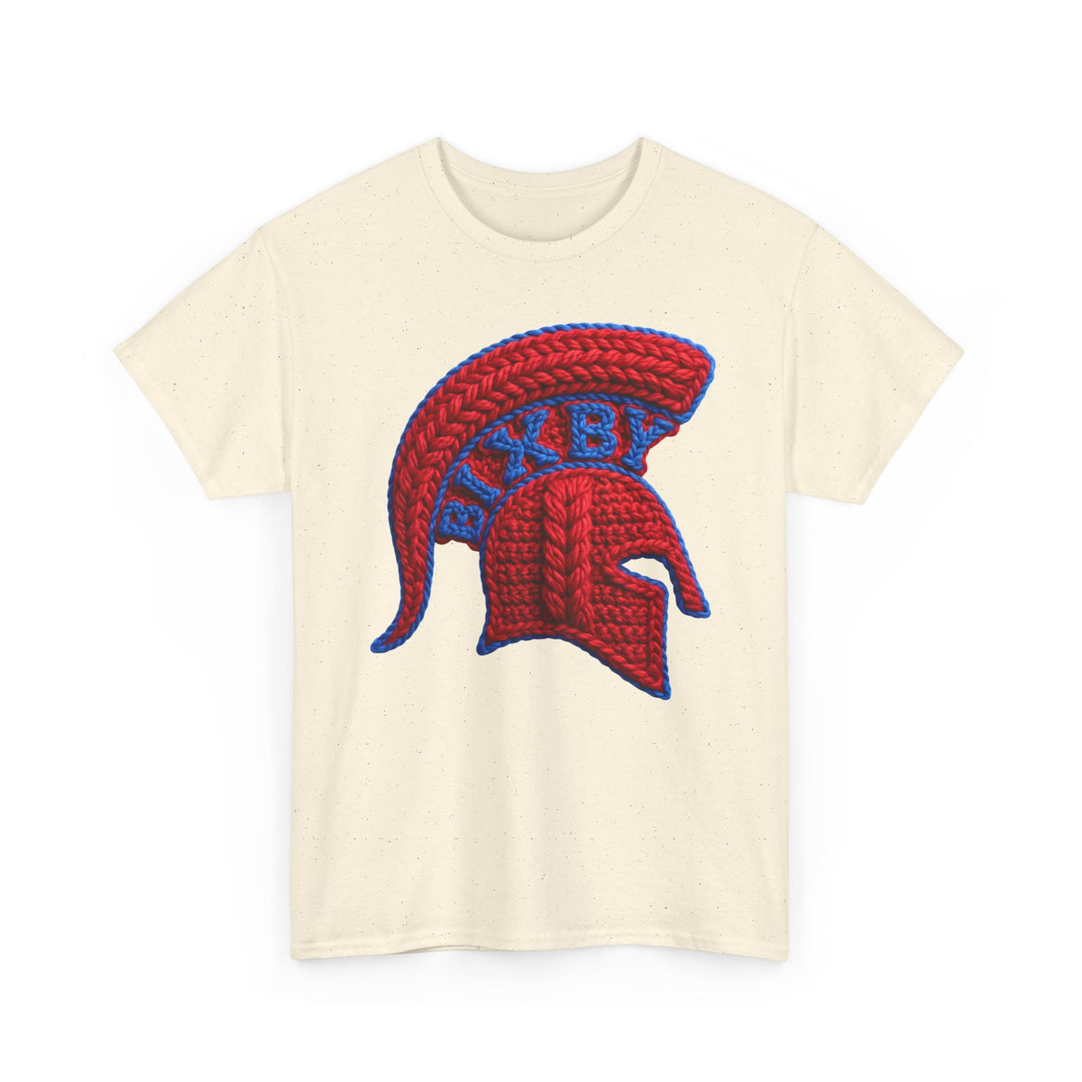 Knit-Print Spartan Helmet Logo Gildan Tee
