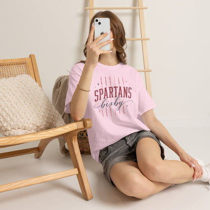Spartans Bixby T-Shirt — Vintage Red Striped School Spirit Tee