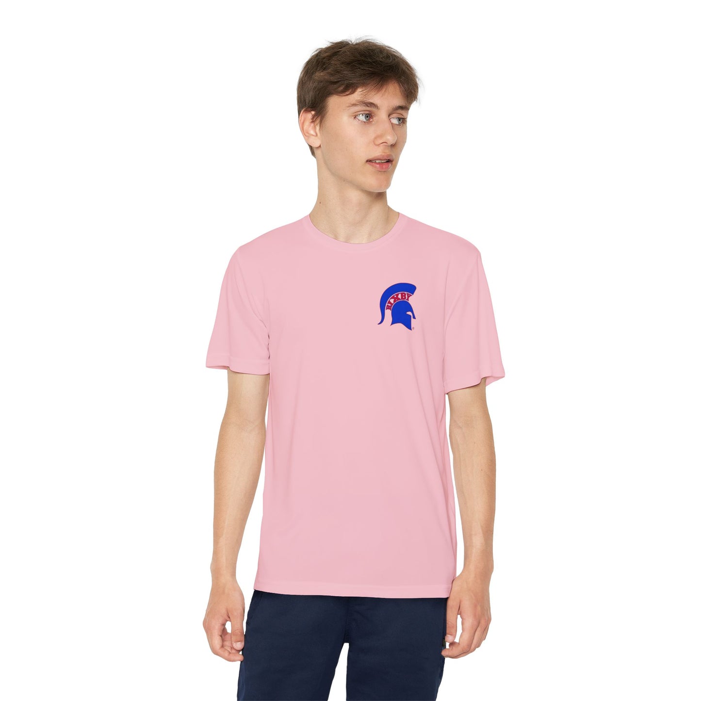 Spartan Blue Logo Youth Sport-Tek Tee