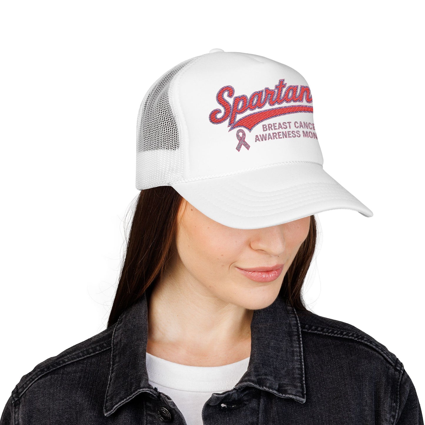 Spartans Breast Cancer Awareness Month Embroidered Foam Trucker Hat