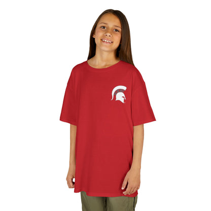 Spartan White Logo Youth Gildan Tee