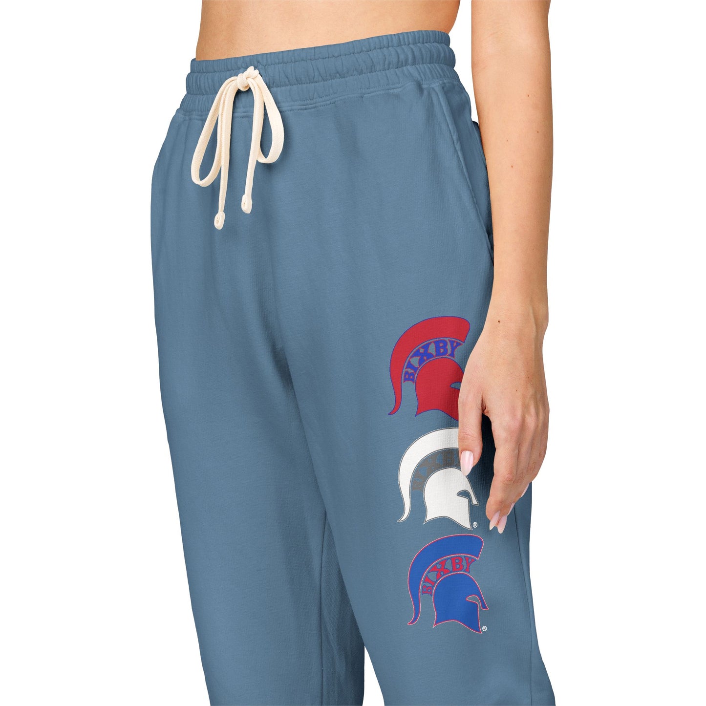 Bixby Spartan Logo Red White & Blue Comfort Colors Sweatpants