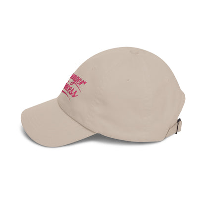 Passenger Princess Dad Cap – Embroidered White Baseball Hat with Pink Script and Crown