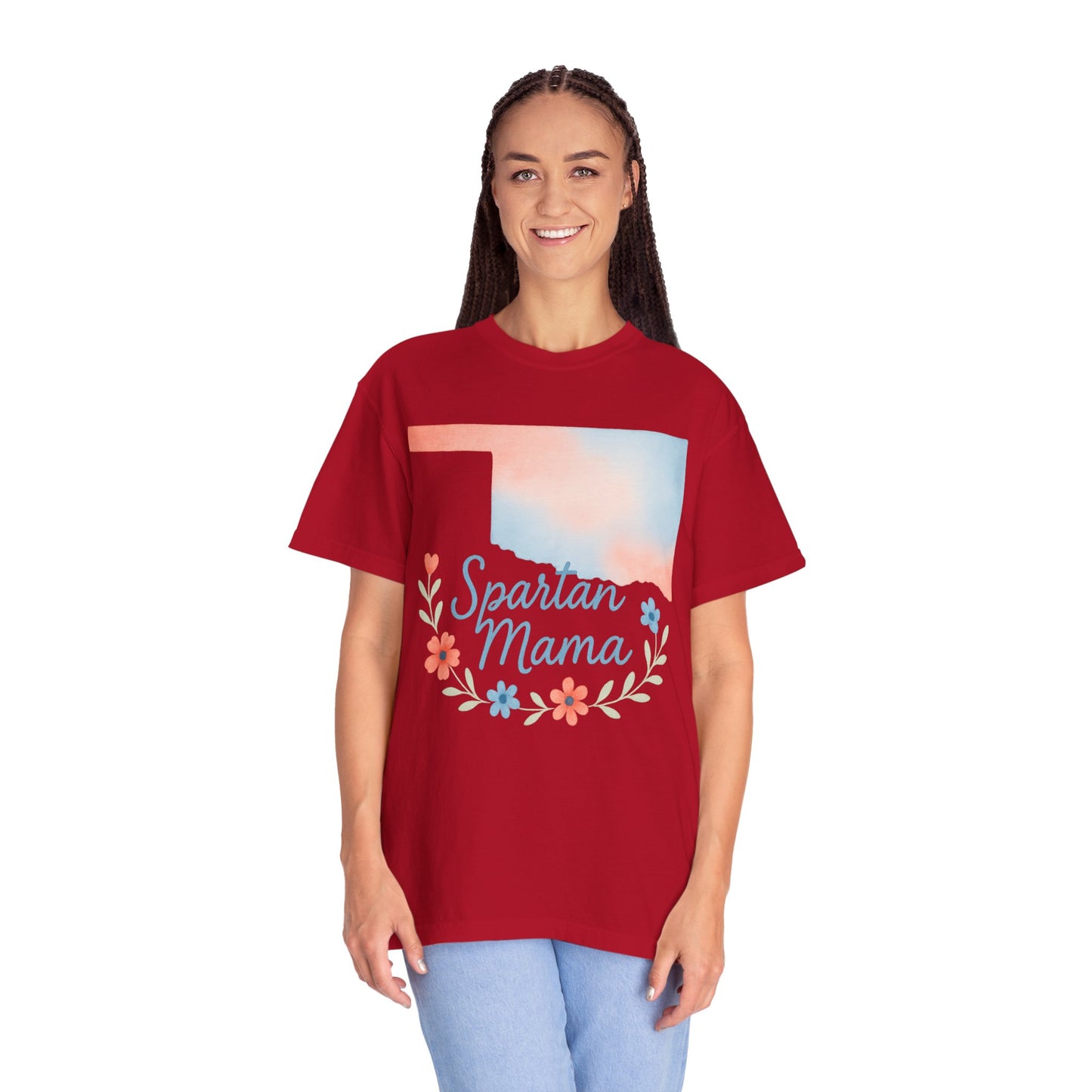 Spartan Mama Bixby OK Watercolor Comfort Colors Tee