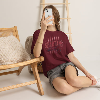 Spartans Bixby T-Shirt — Vintage Red Striped School Spirit Tee