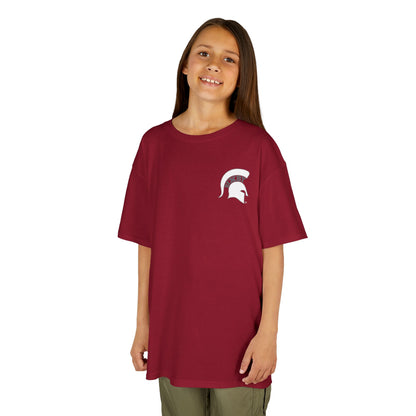 Spartan White Logo Youth Gildan Tee