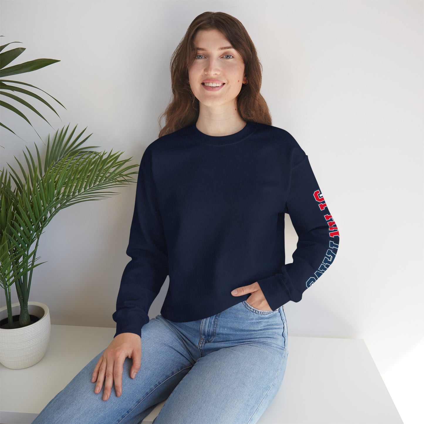 Spartan Athletic Letter Gildan Sleeved Sweatshirt