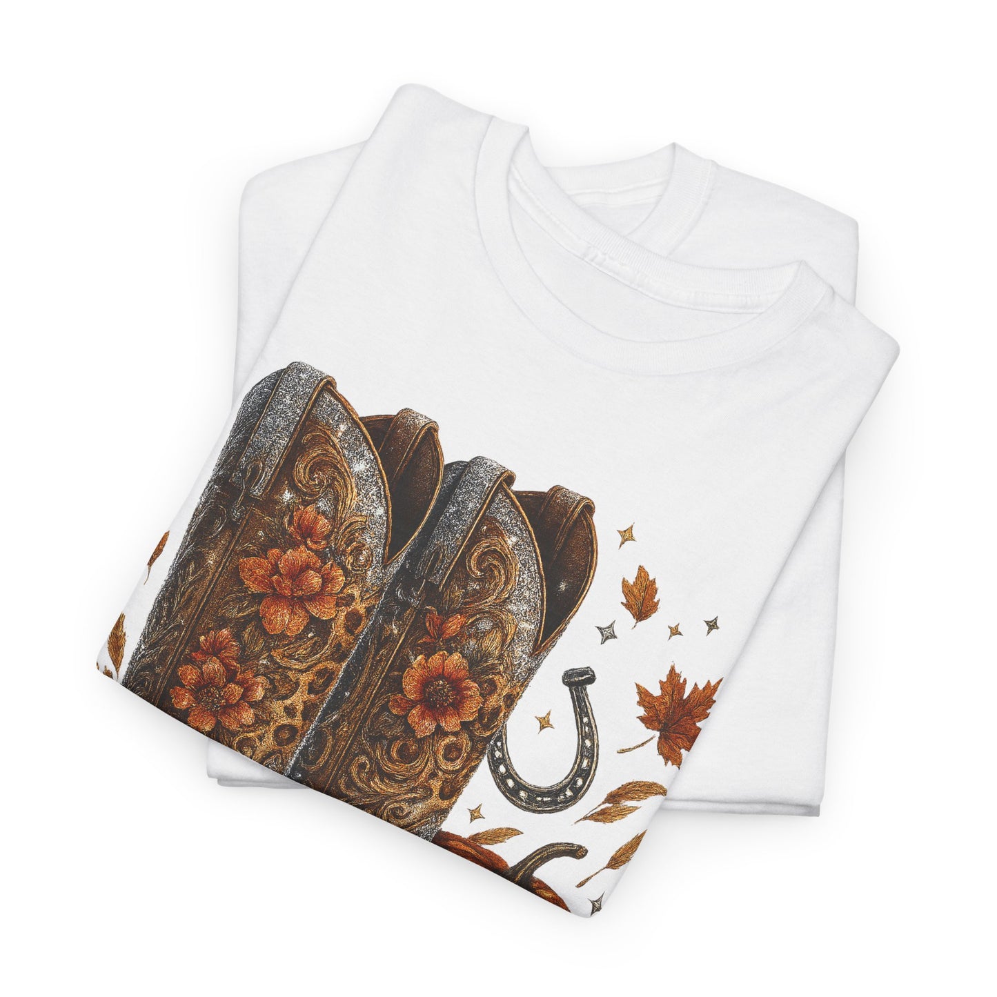 Fall Floral Bling Boots Country Gildan Tee