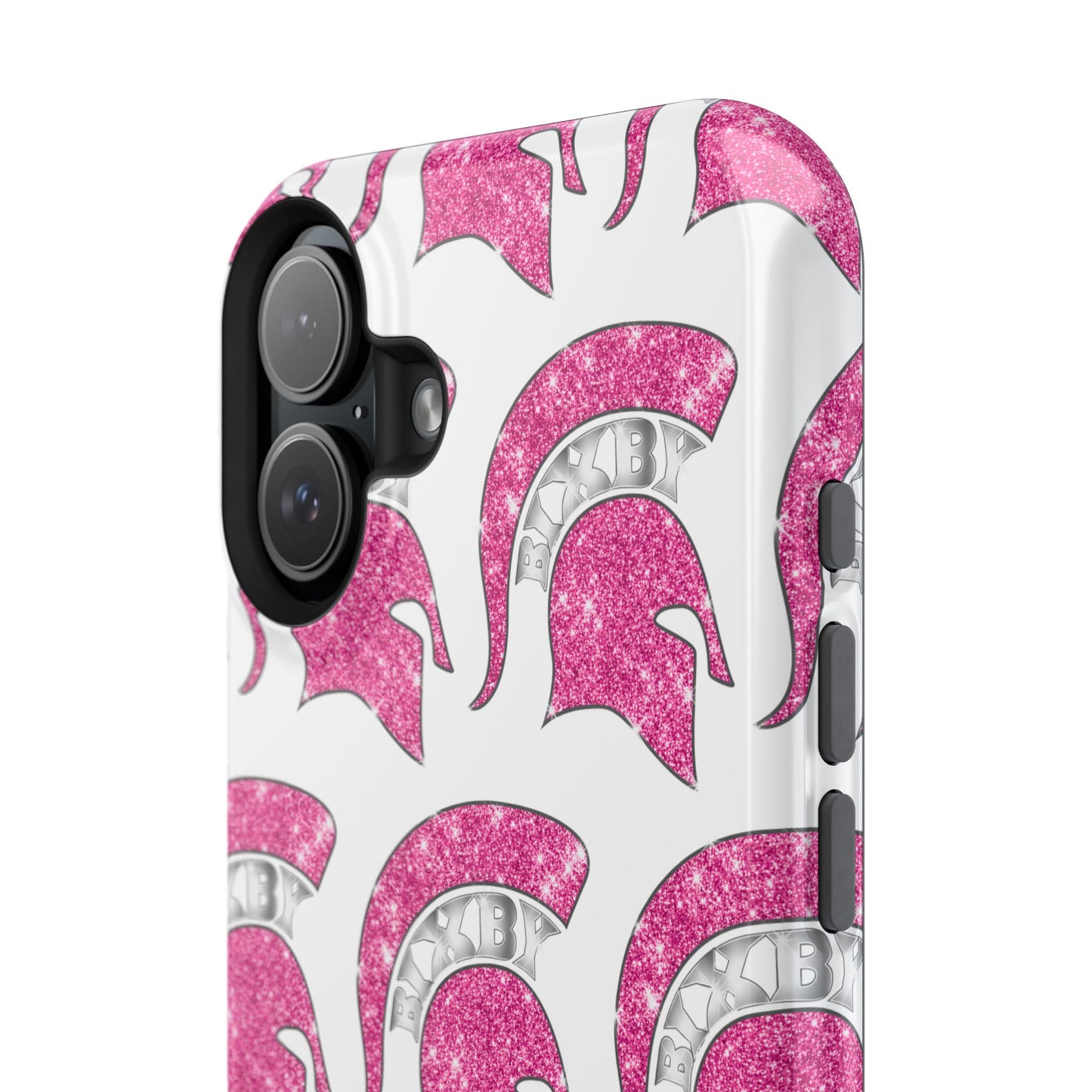 Bixby Spartan Pink Bling Logo Impact Resistant iPhone Case