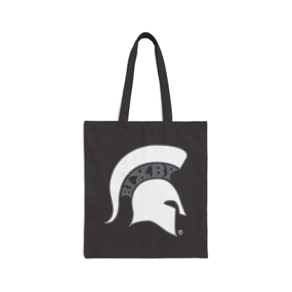 Spartan White Logo Canvas Tote Bag