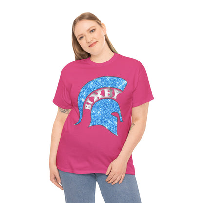 Bixby Spartan Blue Helmet Bling Gildan Tee