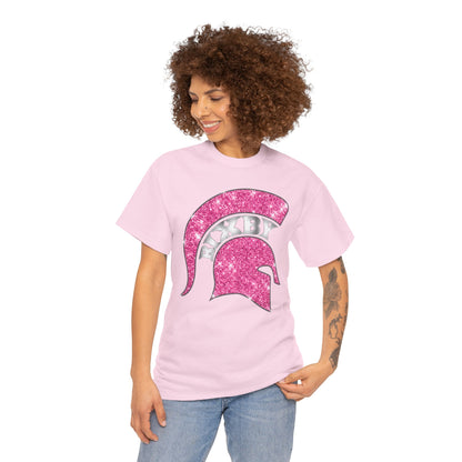 Bixby Spartan Pink Helmet Bling Gildan Tee