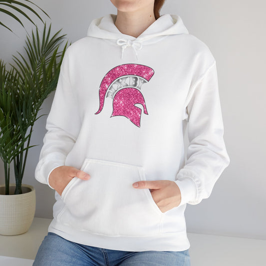 Bixby Spartan Pink Helmet Bling Gildan Hoodie