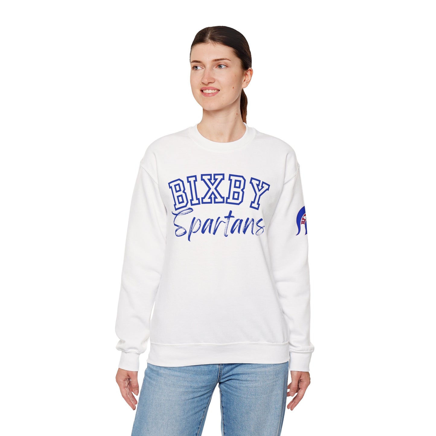 Bixby Spartans Gildan Sweatshirt with Sleeve Logo