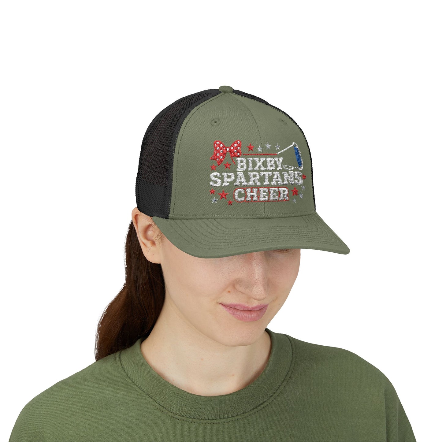 Bixby Spartans Cheer Embroidered Trucker Snapback