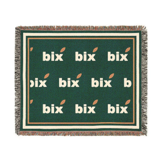 bix Stamp Monogram Woven Throw Blanket in Artwork