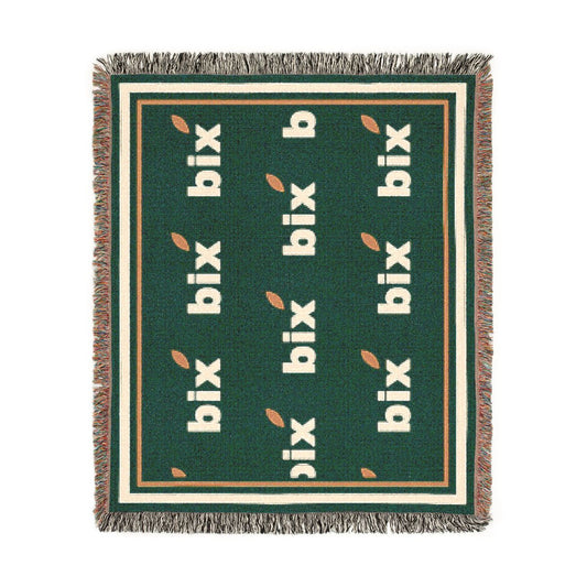 bix Stamp Monogram Woven Throw Blanket in Artwork