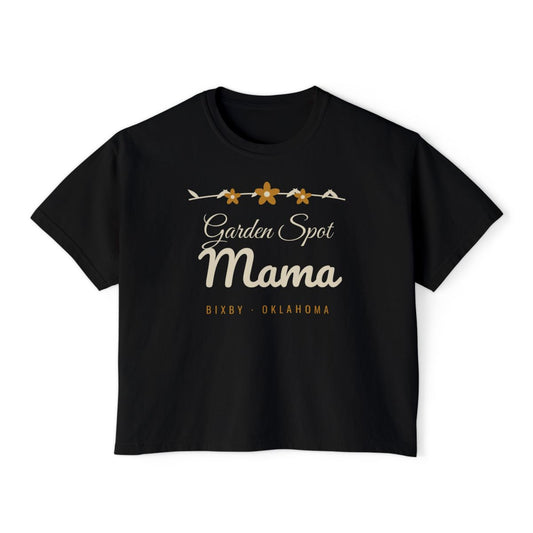 Garden Spot Mama Boxy Comfort Colors Tee in Black
