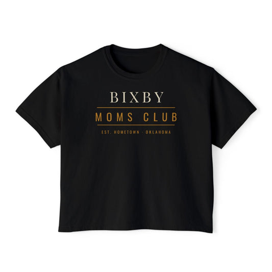 Bixby Moms Club Boxy Comfort Colors Tee in Black