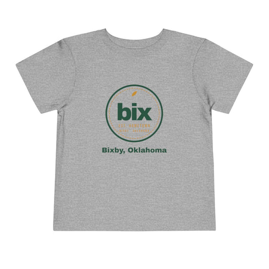 bix Stamp Bixby, Oklahoma Toddler Tee in Athletic Heather