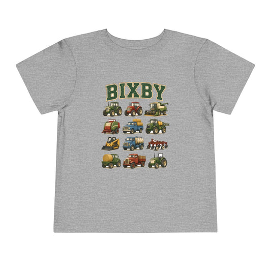 Bixby Farm Machines Toddler Tee in Athletic Heather