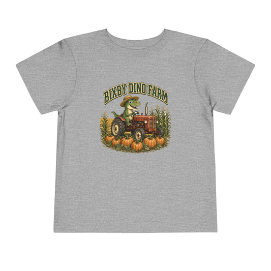 Bixby Dino Farm Toddler Tee in Athletic Heather