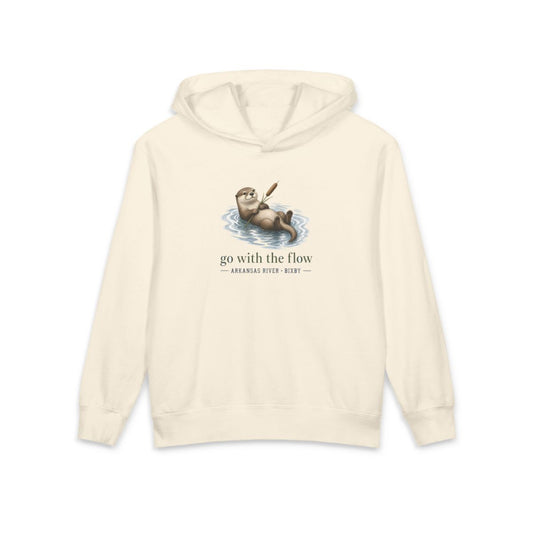 Go With the Flow Otter Youth Hoodie in Ivory