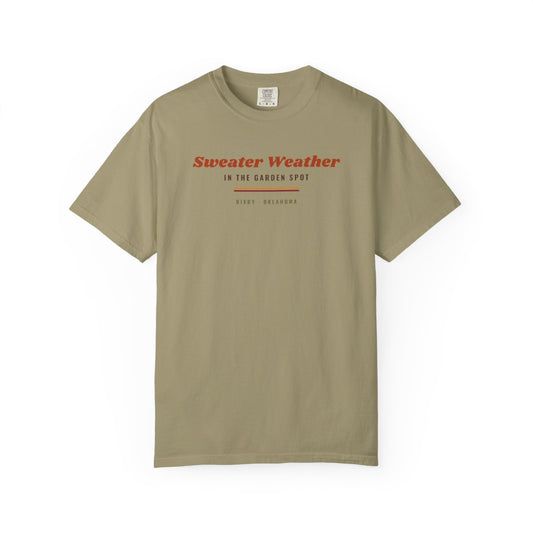 Sweater Weather in the Garden Spot Comfort Colors Tee in Khaki