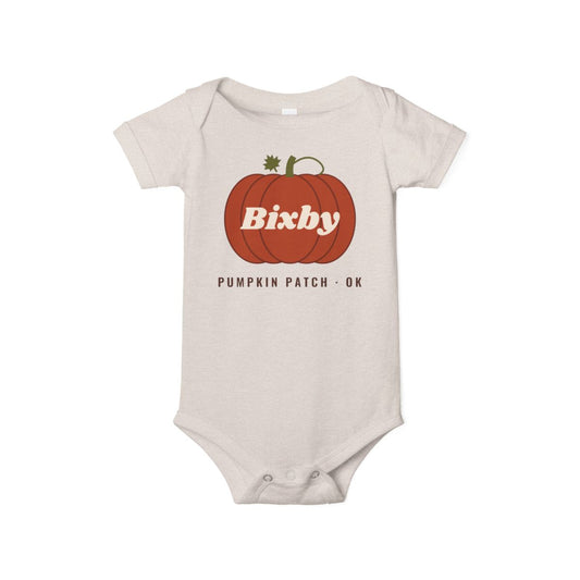 Bixby Pumpkin Patch Baby Bodysuit in Heather Dust
