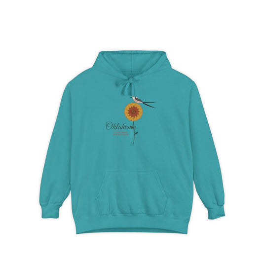 State Bird & Wildflower Oklahoma Hoodie | Comfort Colors in Seafoam