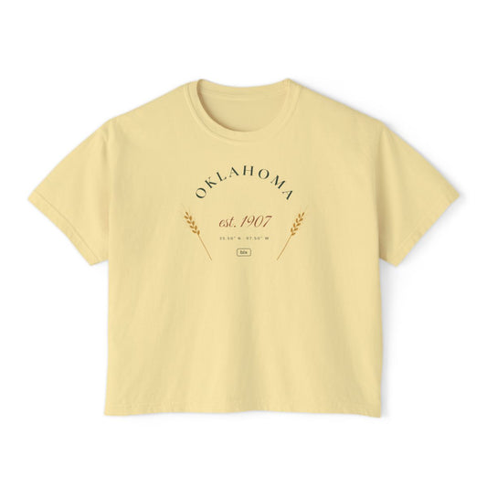 Oklahoma Est. 1907 Boxy Comfort Colors Tee in Butter