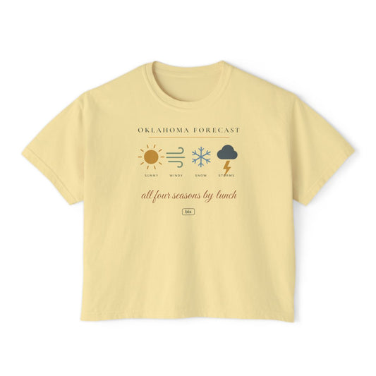 Oklahoma Forecast Boxy Comfort Colors Tee in Butter