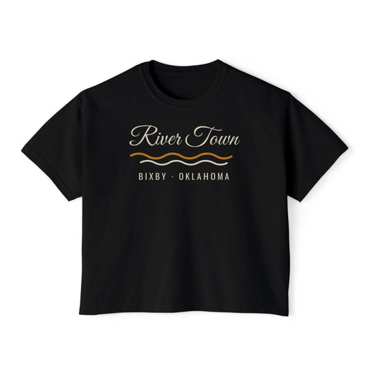 River Town Bixby Boxy Comfort Colors Tee in Black