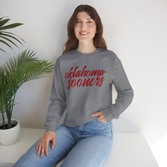 Crimson Sooners Standard Gildan Sweatshirt