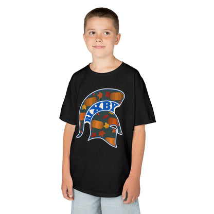 Bixby Spartans Pumpkin Patch Helmet Youth Tee – Kids Fall Game Day Shirt