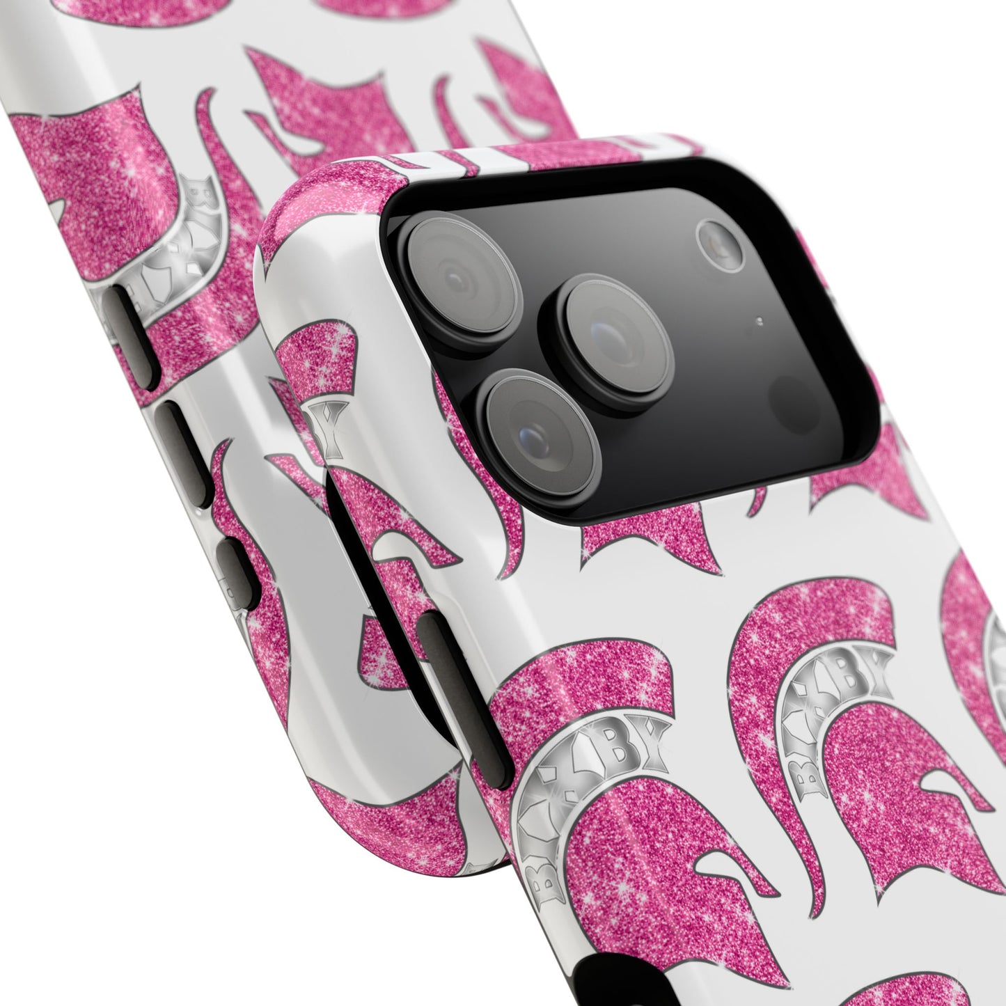 Bixby Spartan Pink Bling Logo Impact Resistant iPhone Case